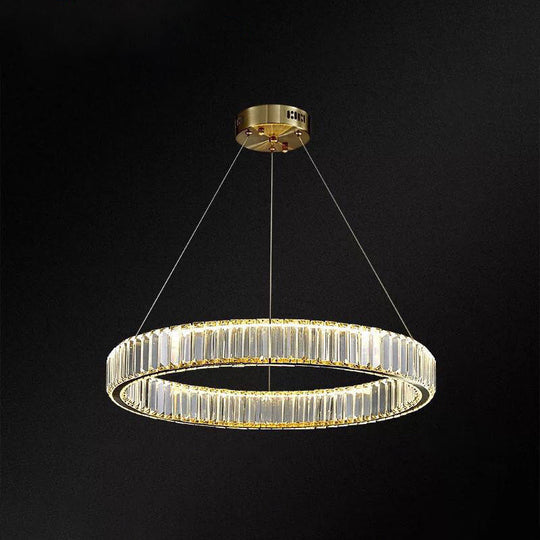 Modern Led Crystal Chandelier For Living Room Suspension Pendant Light Gold / 23.5 Warm