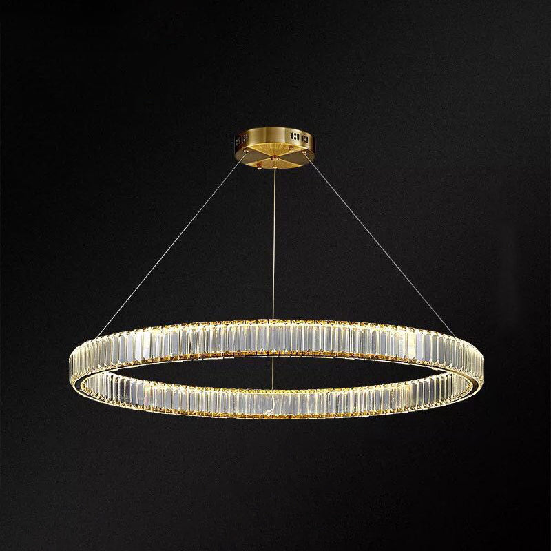 Modern Led Crystal Chandelier For Living Room Suspension Pendant Light Gold / 39.5 White