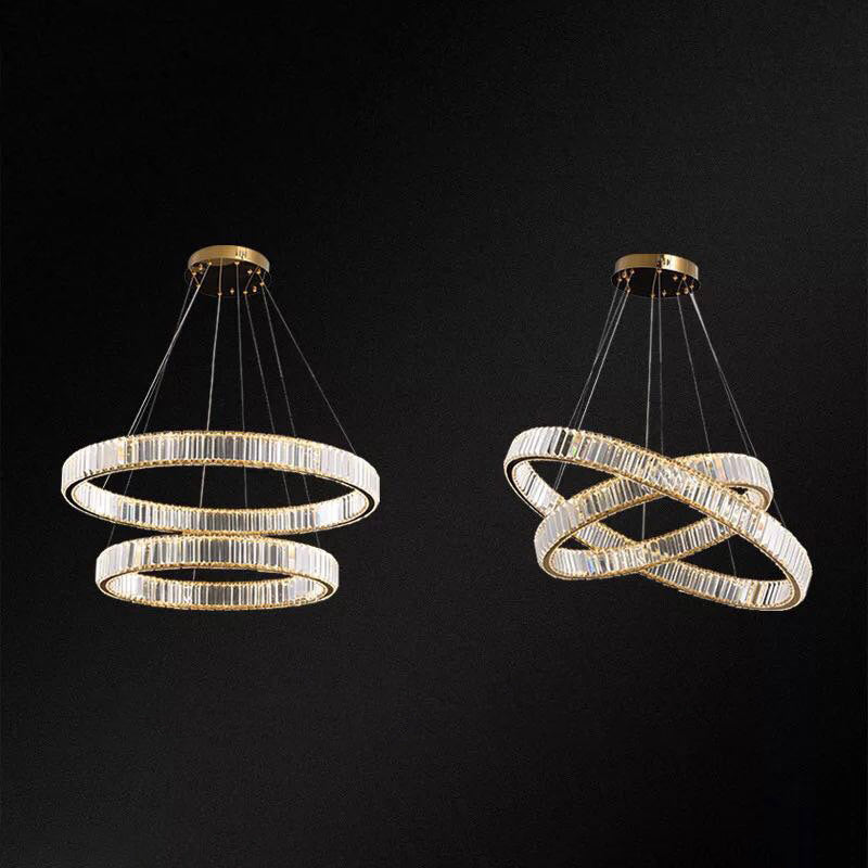 Modern Led Crystal Chandelier For Living Room Suspension Pendant Light Gold / 16+23.5 Warm