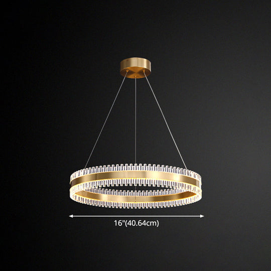 Lustre moderne à anneaux entrelacés - Suspension en métal pour salon