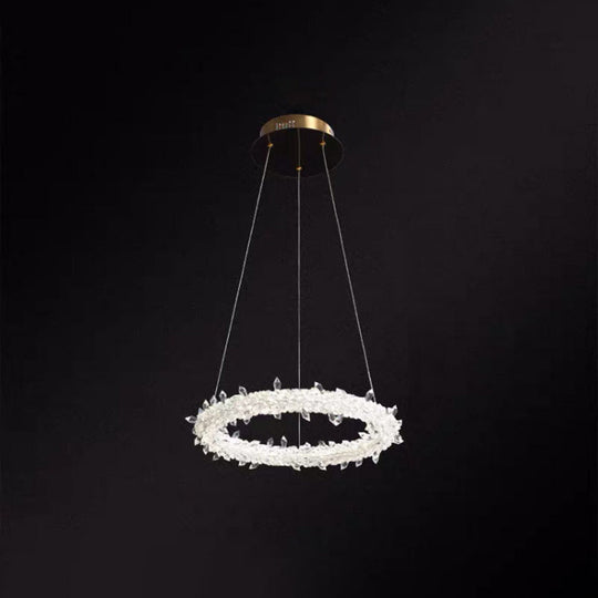 Modern Crystal Circle Chandelier for Restaurants - Pendant Lighting