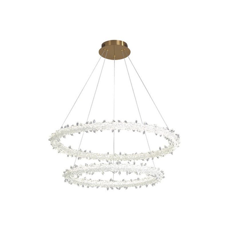 Modern Crystal Circle Chandelier for Restaurants - Pendant Lighting