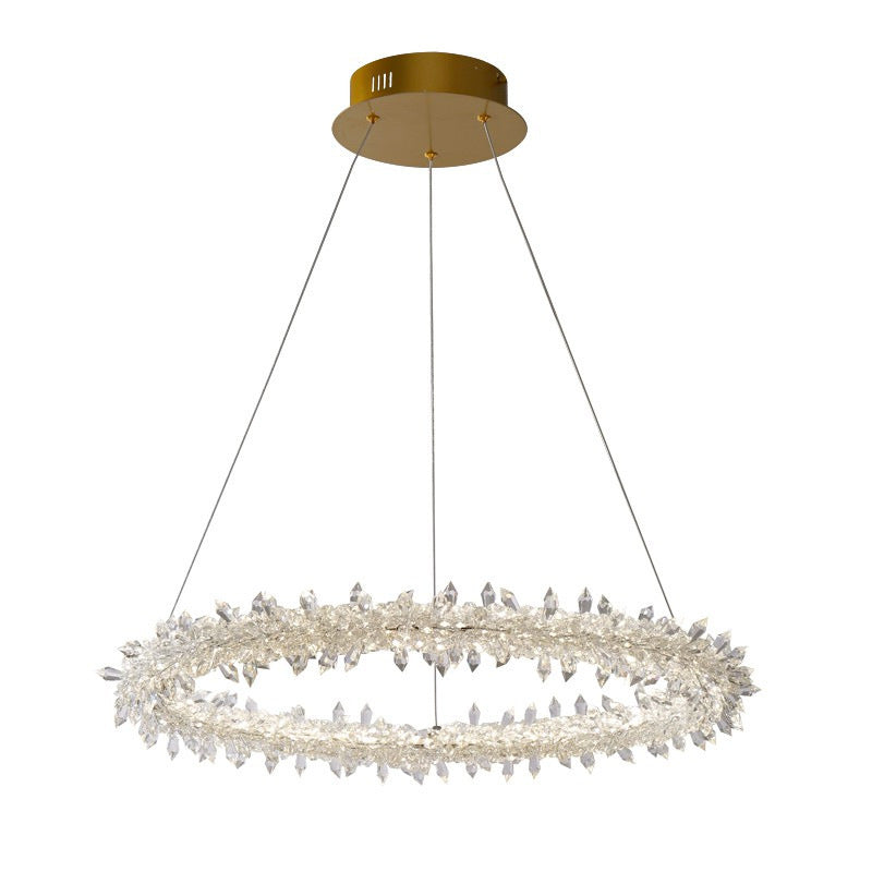 Modern Crystal Circle Chandelier for Restaurants - Pendant Lighting