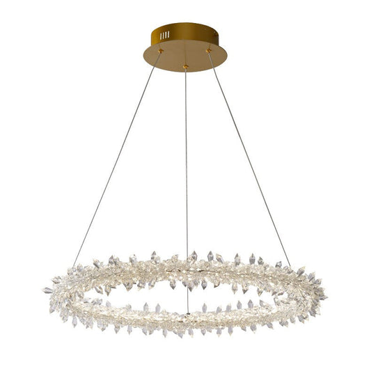 Modern Crystal Circle Chandelier for Restaurants - Pendant Lighting