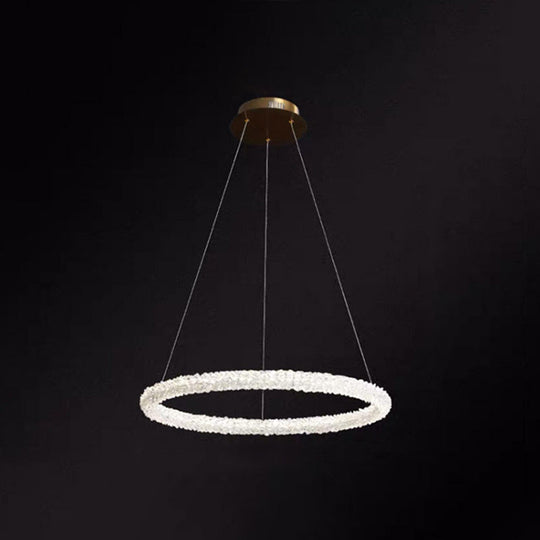 Modern Crystal Pendant Chandelier Light For Restaurants - Sleek Circular Design Clear / 19.5