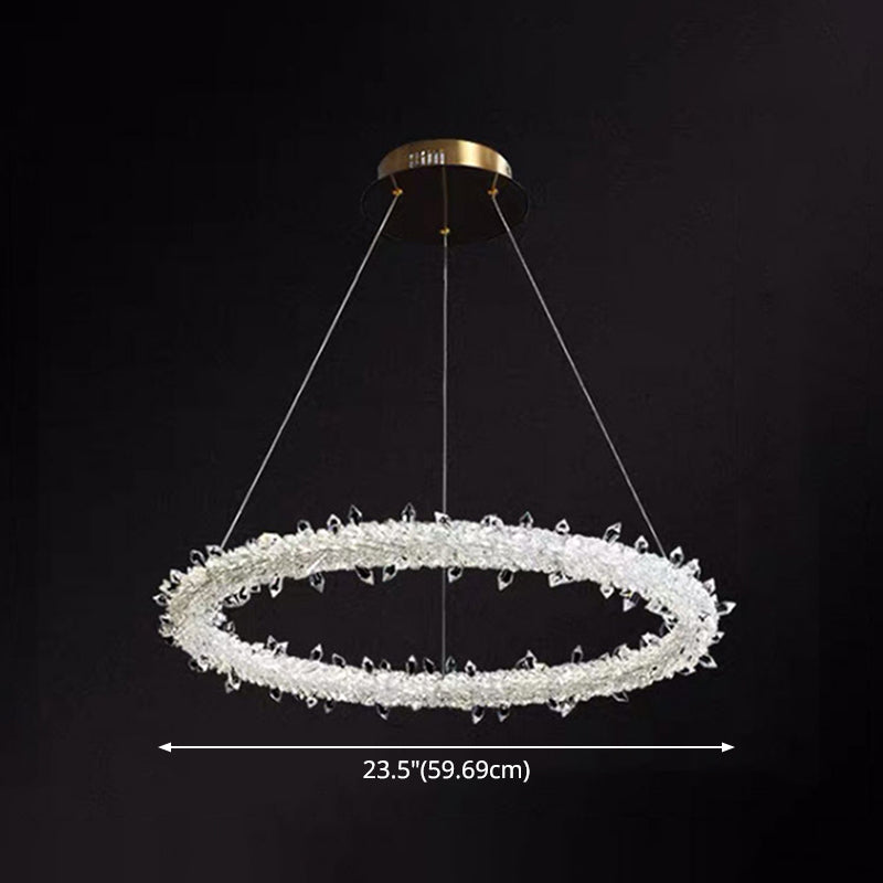 Modern Crystal Circle Chandelier for Restaurants - Pendant Lighting