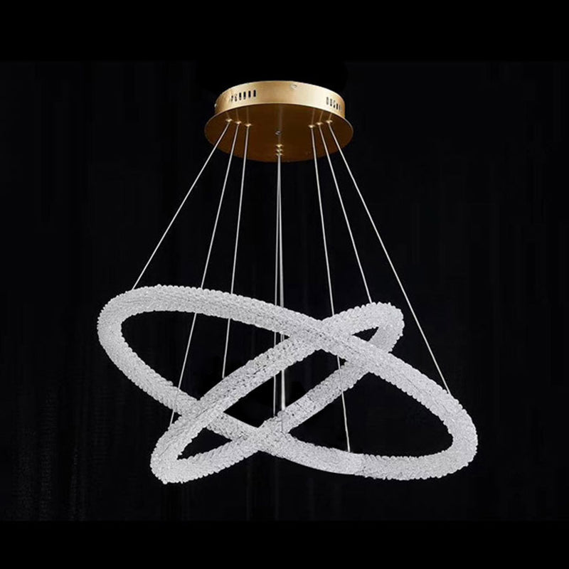 Modern Crystal Circle Chandelier for Restaurants - Pendant Lighting