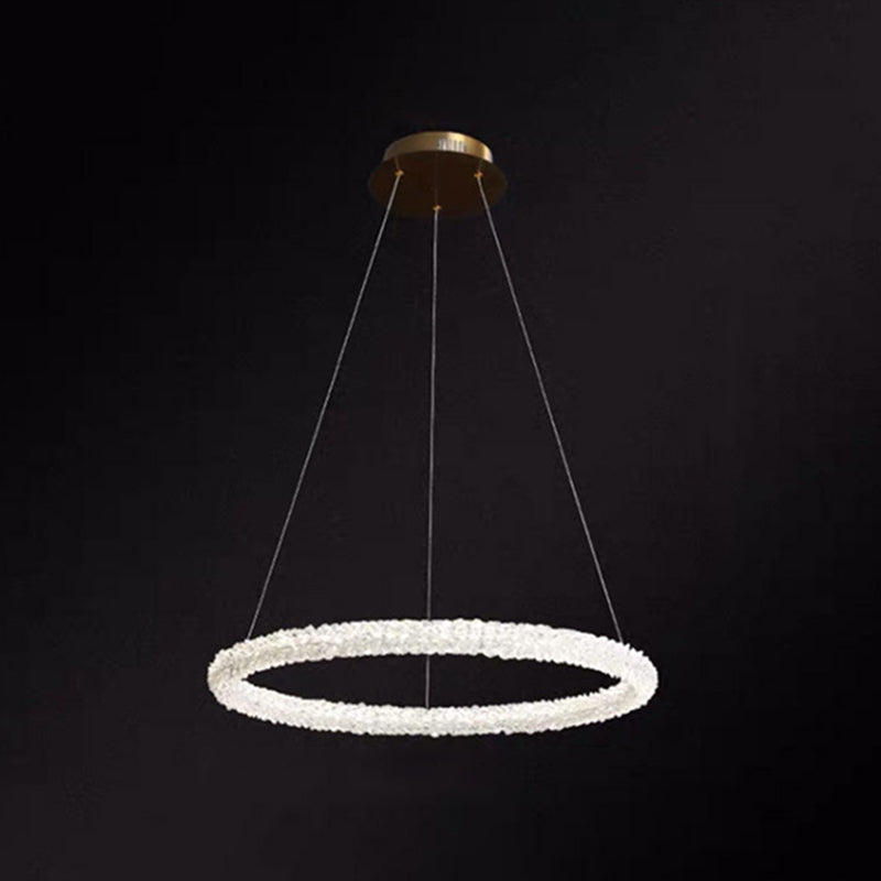 Modern Crystal Circle Chandelier for Restaurants - Pendant Lighting