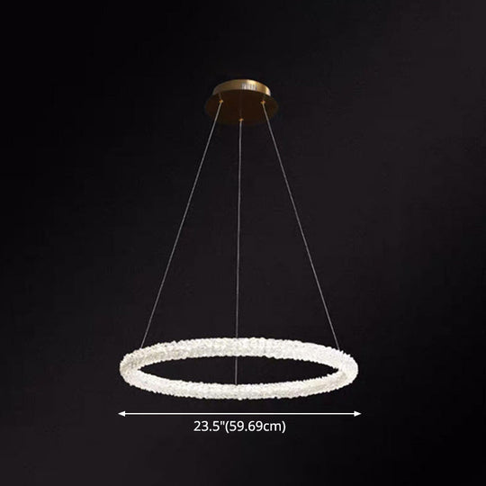 Modern Crystal Pendant Chandelier Light For Restaurants - Sleek Circular Design