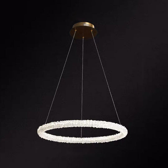 Modern Crystal Circle Chandelier for Restaurants - Pendant Lighting