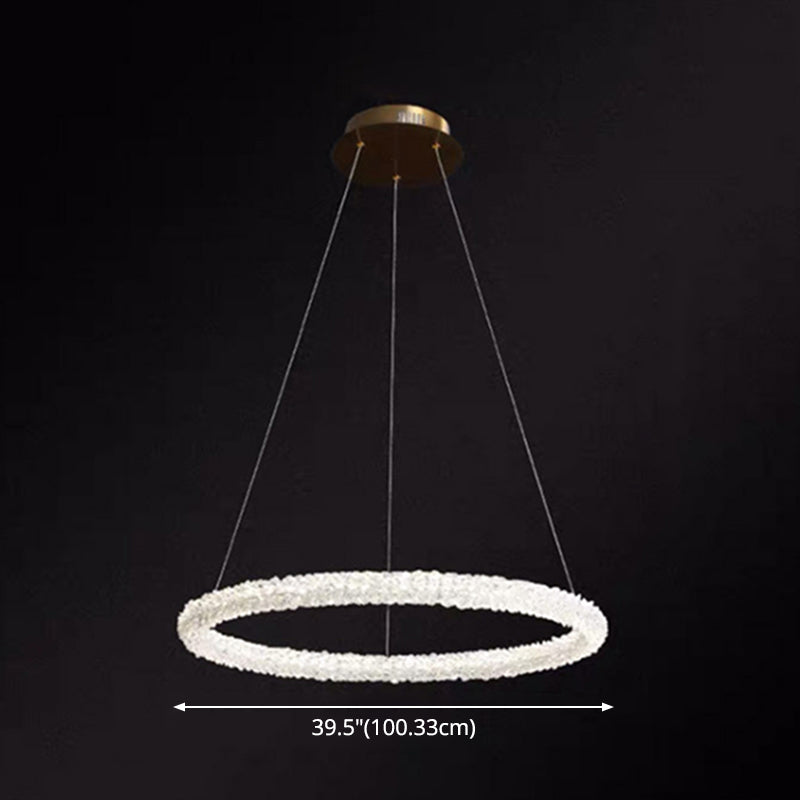 Modern Crystal Circle Chandelier for Restaurants - Pendant Lighting