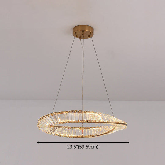 Modern Crystal Wave Chandelier Pendant For Living Room Ceiling