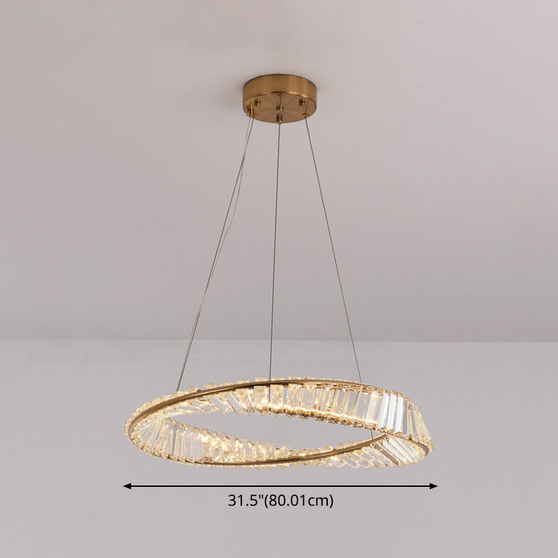 Modern Crystal Wave Chandelier Pendant For Living Room Ceiling