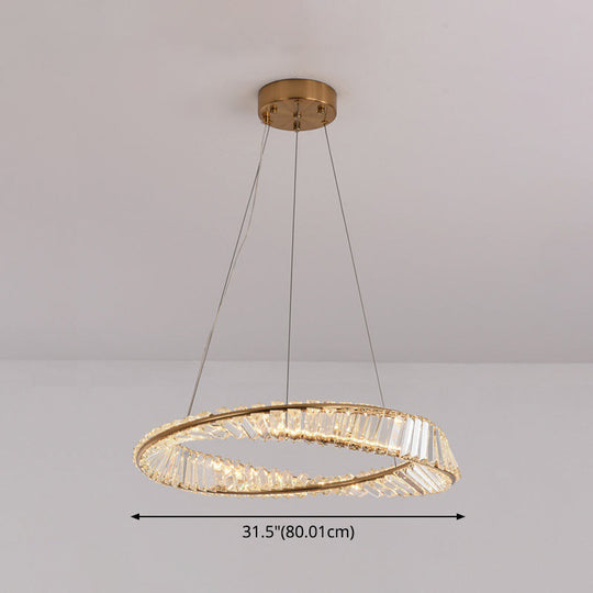 Modern Crystal Wave Chandelier Pendant For Living Room Ceiling