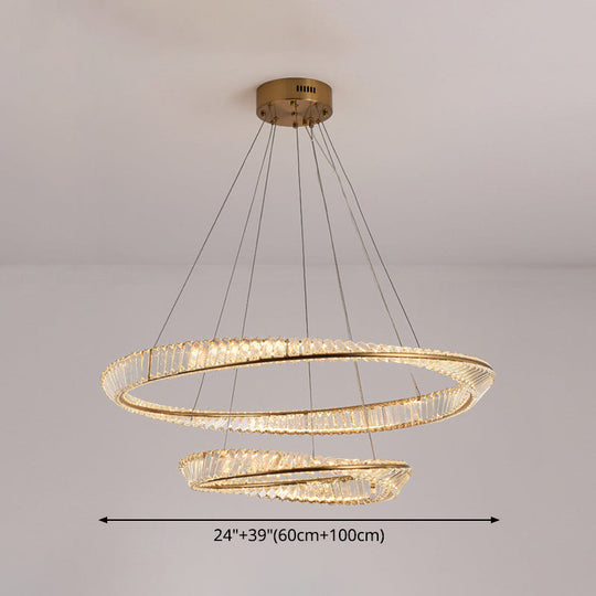 Modern Crystal Wave Chandelier Pendant For Living Room Ceiling