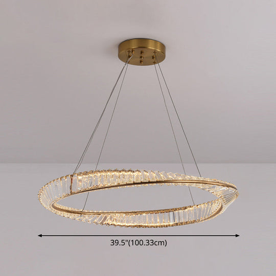 Modern Crystal Wave Chandelier Pendant For Living Room Ceiling