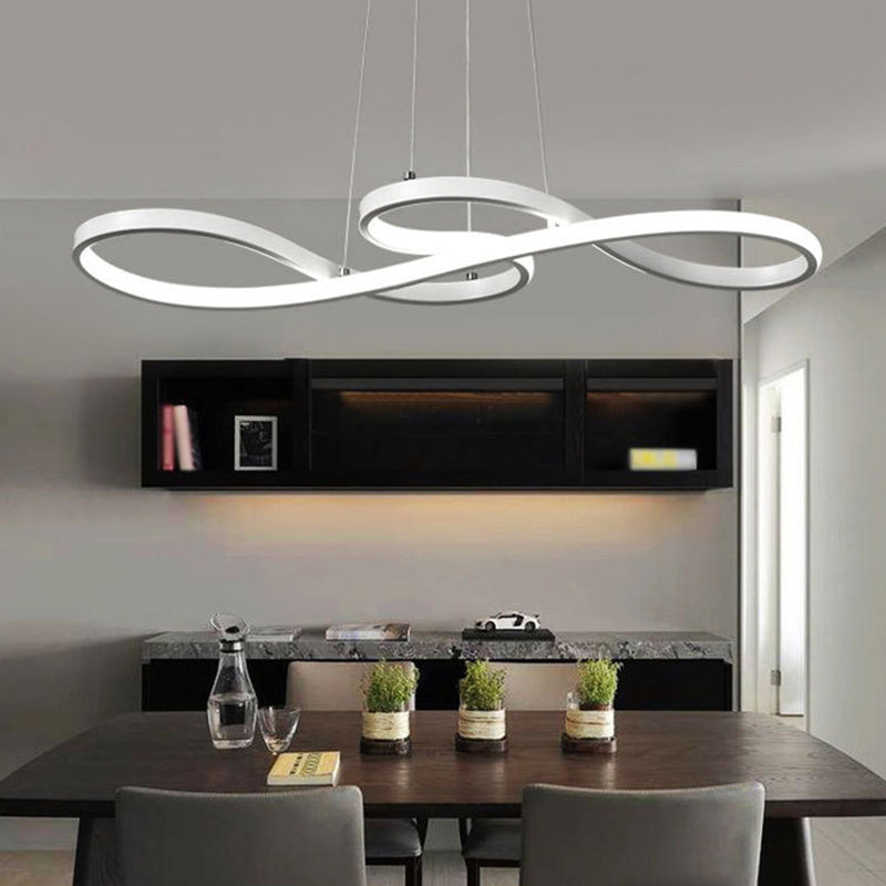 Modern Twisting Chandelier Pendant Light For Restaurants - Elegant Metal Suspended Lighting Fixture