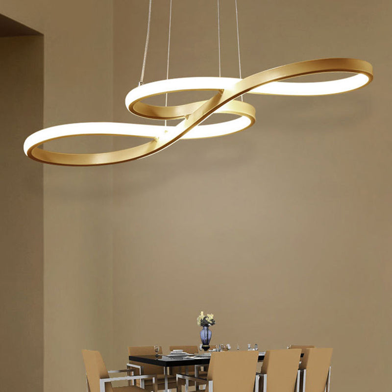 Modern Twisting Chandelier Pendant Light For Restaurants - Elegant Metal Suspended Lighting Fixture