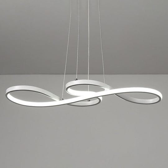 Modern Musical Note Chandelier: Stylish Metal Suspension Light For Restaurants White / 29.5 Warm