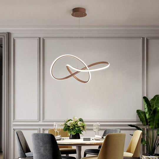 Twisted Metal Chandelier - Modern Simplicity For Living Room Lighting