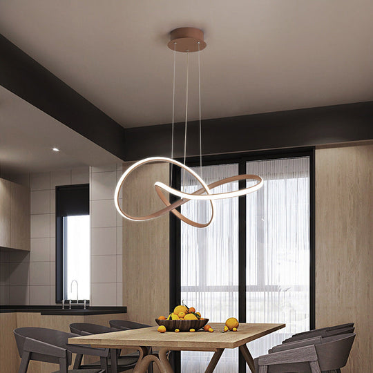 Twisted Metal Chandelier - Modern Simplicity For Living Room Lighting