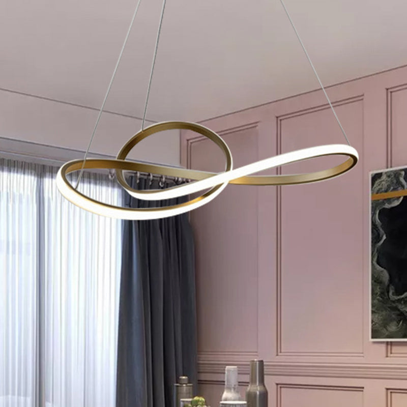 Modern Minimalist Twist Chandelier-Light Fixture For Living Room Gold / 23.5