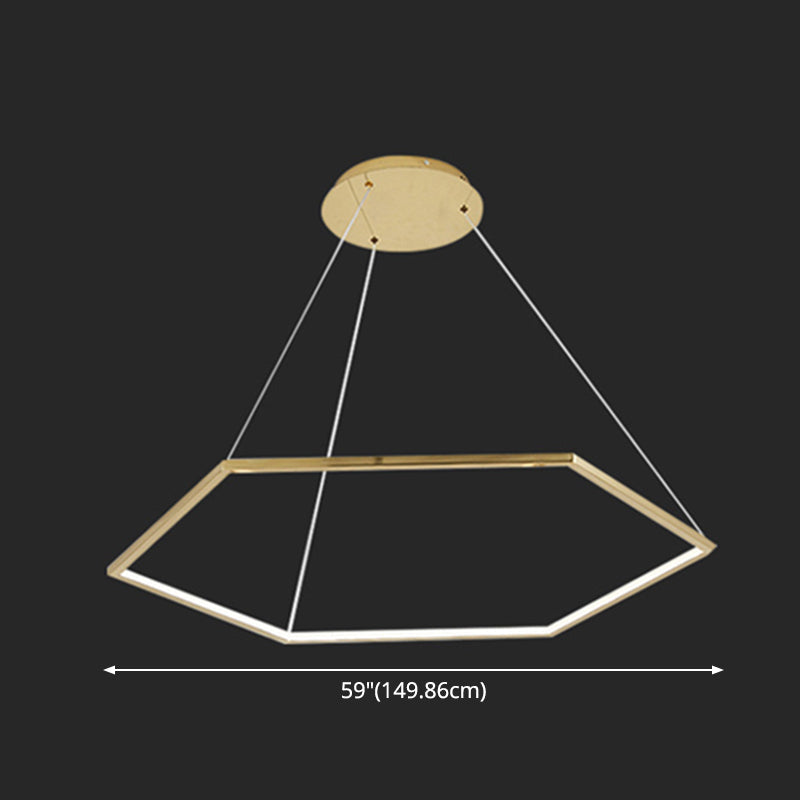 Geometric Chandelier: Ultra-Modern Metallic Lighting Fixture For Living Room