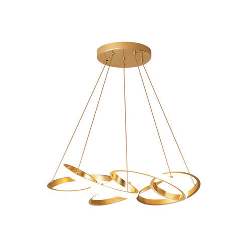 Modern Twisted Chandelier: Chic Metal Suspension Light For Restaurants Hanging Cord Included