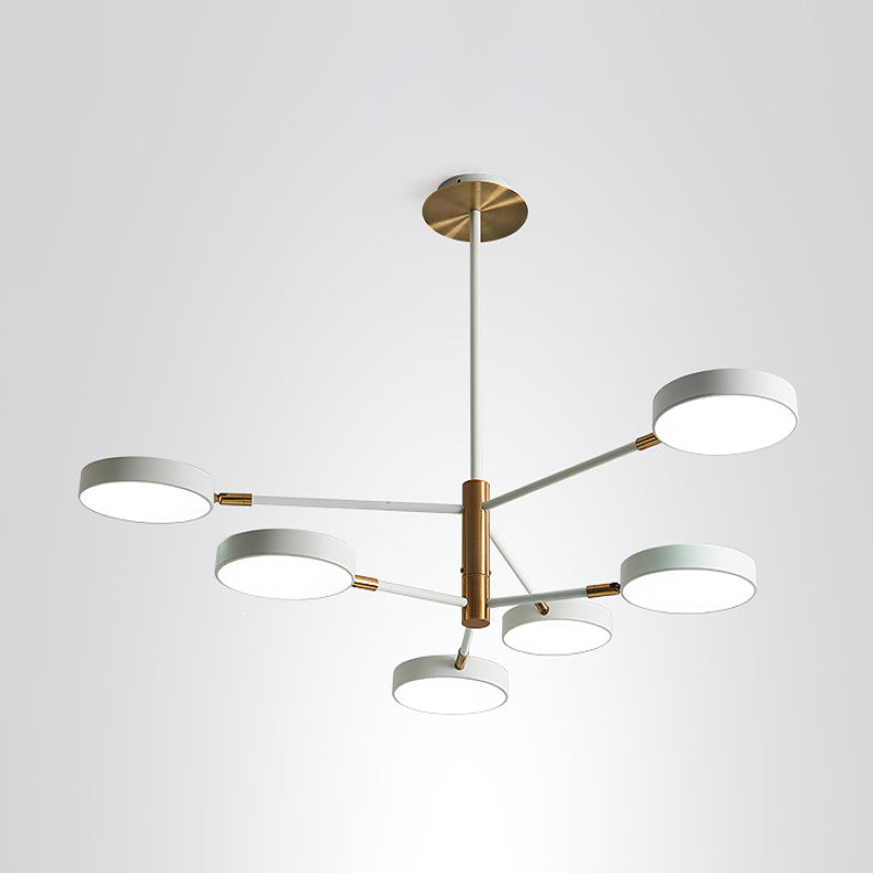 Modern Rotating Chandelier: Metallic Hanging Ceiling Light For Living Room