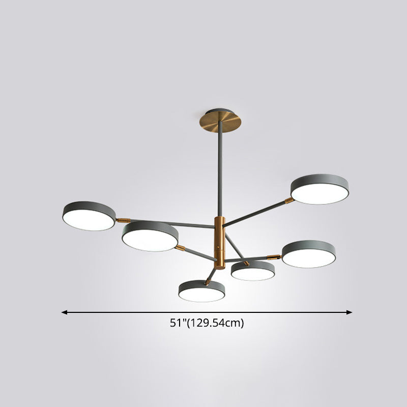 Modern Rotating Chandelier: Metallic Hanging Ceiling Light For Living Room