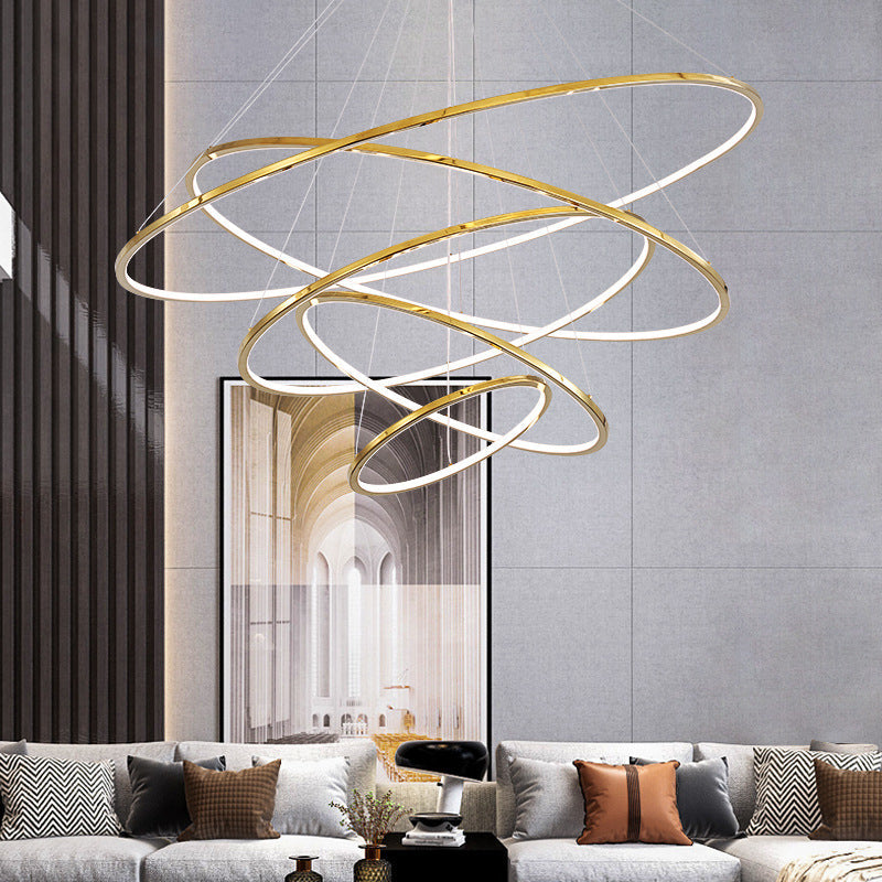 Modern Orbicular Chandelier Lamp - Metallic Simplicity Hanging Light For Living Room