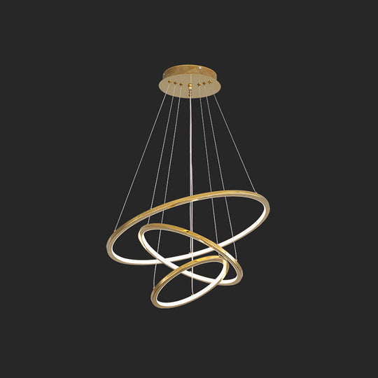 Modern Orbicular Chandelier Lamp - Metallic Simplicity Hanging Light For Living Room Gold /