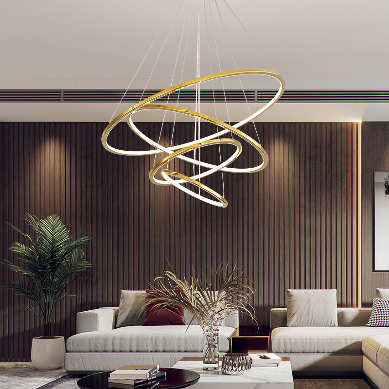 Modern Orbicular Chandelier Lamp - Metallic Simplicity Hanging Light For Living Room