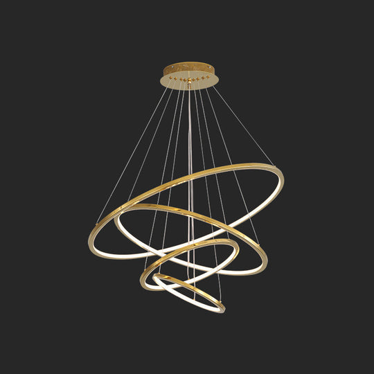 Modern Orbicular Chandelier Lamp - Metallic Simplicity Hanging Light For Living Room Gold /