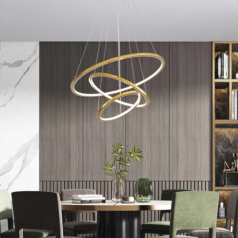 Modern Orbicular Chandelier Lamp - Metallic Simplicity Hanging Light For Living Room