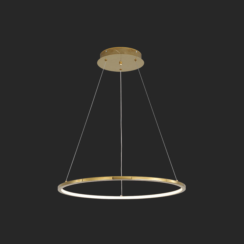 Modern Orbicular Chandelier Lamp - Metallic Simplicity Hanging Light For Living Room Gold / 8