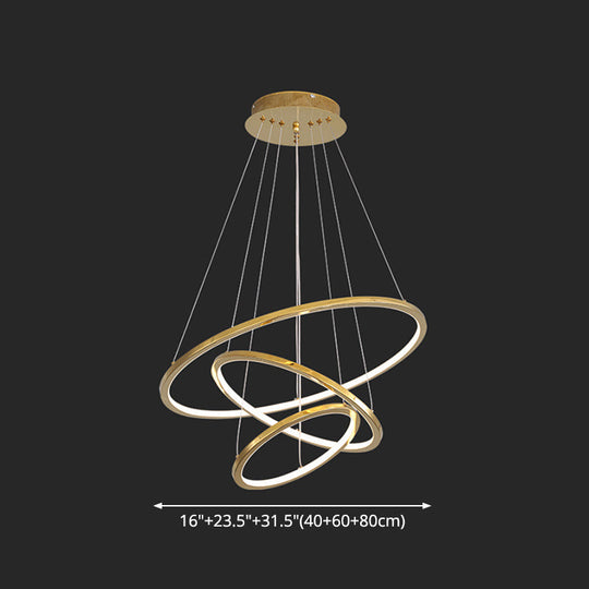 Modern Orbicular Chandelier Lamp - Metallic Simplicity Hanging Light For Living Room