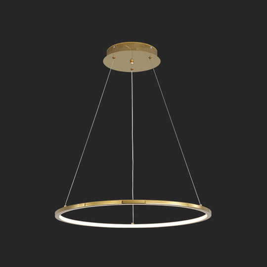 Modern Orbicular Chandelier Lamp - Metallic Simplicity Hanging Light For Living Room Gold / 23.5