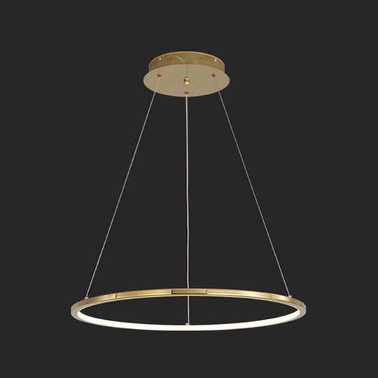 Modern Orbicular Chandelier Lamp - Metallic Simplicity Hanging Light For Living Room Gold / 31.5