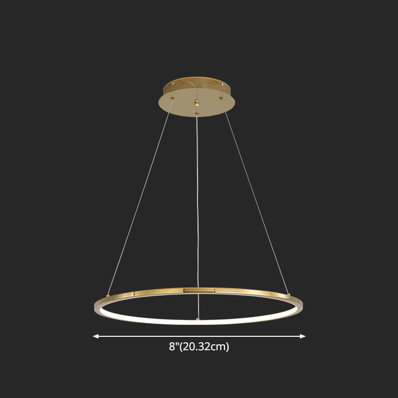 Modern Orbicular Chandelier Lamp - Metallic Simplicity Hanging Light For Living Room