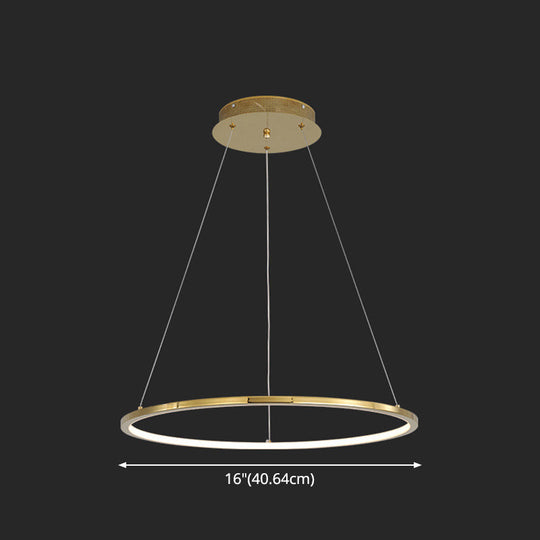 Modern Orbicular Chandelier Lamp - Metallic Simplicity Hanging Light For Living Room