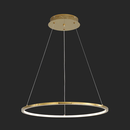 Modern Orbicular Chandelier Lamp - Metallic Simplicity Hanging Light For Living Room Gold / 47.5