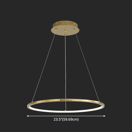 Modern Orbicular Chandelier Lamp - Metallic Simplicity Hanging Light For Living Room