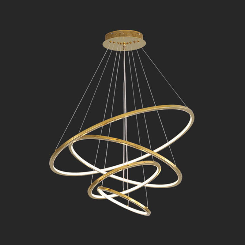 Modern Orbicular Chandelier Lamp - Metallic Simplicity Hanging Light For Living Room Gold /