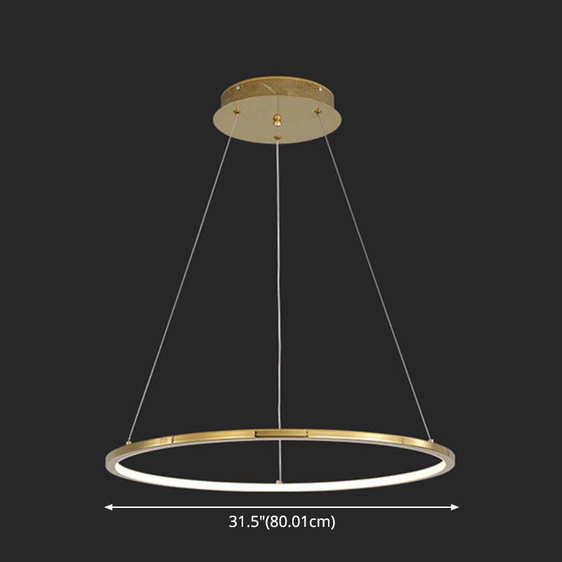 Modern Orbicular Chandelier Lamp - Metallic Simplicity Hanging Light For Living Room