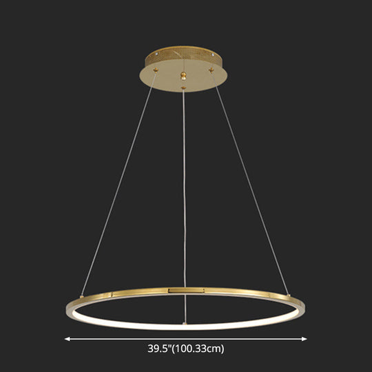 Modern Orbicular Chandelier Lamp - Metallic Simplicity Hanging Light For Living Room