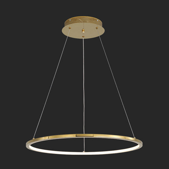 Modern Orbicular Chandelier Lamp - Metallic Simplicity Hanging Light For Living Room Gold / 51