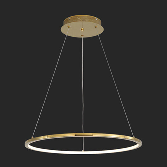 Modern Orbicular Chandelier Lamp - Metallic Simplicity Hanging Light For Living Room Gold / 55