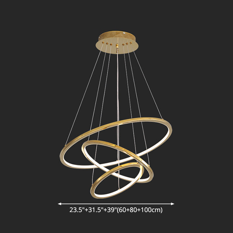 Modern Orbicular Chandelier Lamp - Metallic Simplicity Hanging Light For Living Room