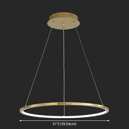 Modern Orbicular Chandelier Lamp - Metallic Simplicity Hanging Light For Living Room